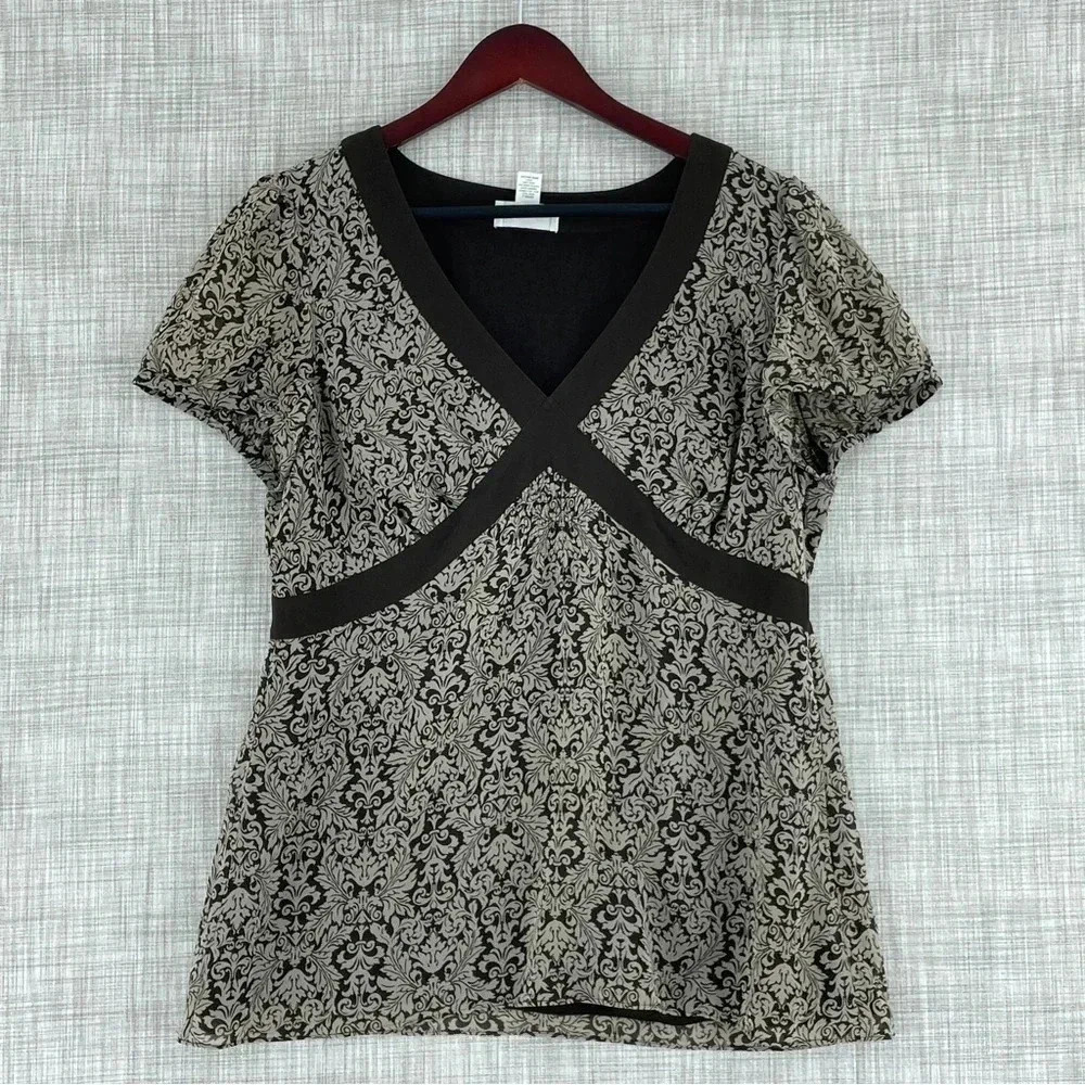 LOFT Womens Size 12 Blouse v-neck 2652